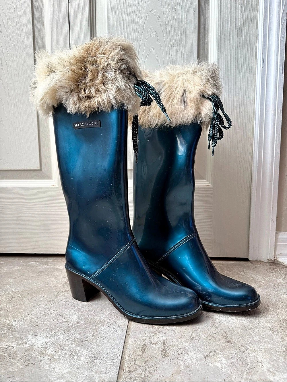 Marc Jacobs Fur Cuff Rain Boots